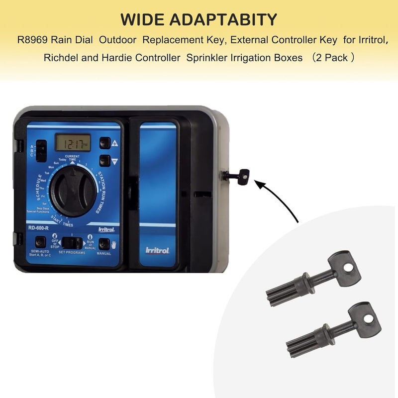ANTDM R8969 Rain Dial Outdoor Replacement Key, Rain Dial External Controller Key for Irritrol Controller Sprinkler Irrigation Boxes RD600 RD900 RD1200（2 Pack ） - Image 5